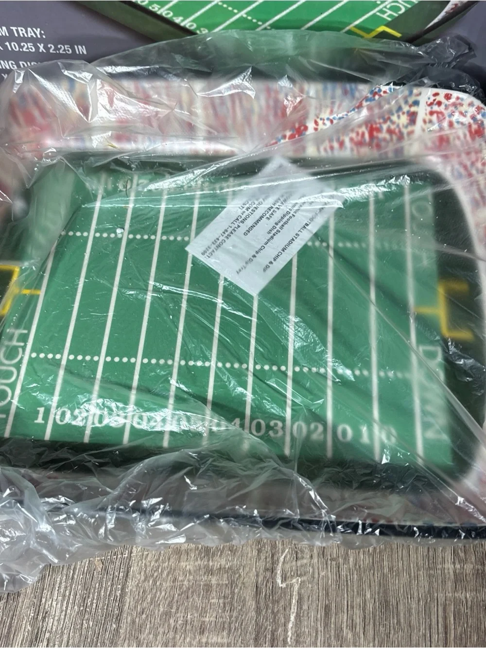 Football Stadium Chip And Dip Sports Serving Set - New